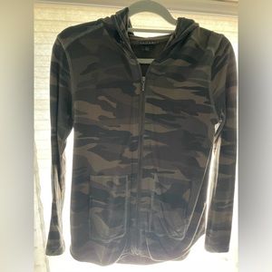 Tahari Camo Knit Zip Hoodie